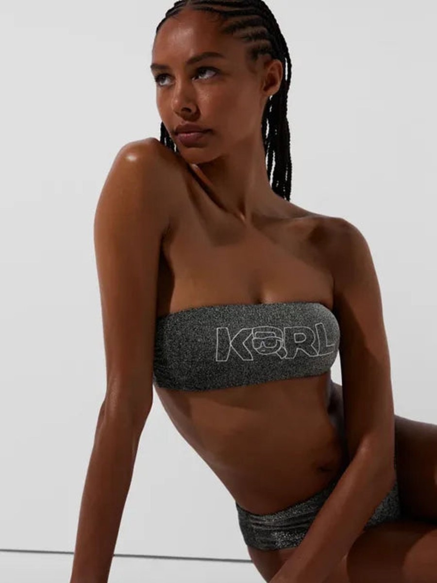 Karl Lagerfeld Biquini Bandeau De Lurex Kalr Lagerfeld | Bano