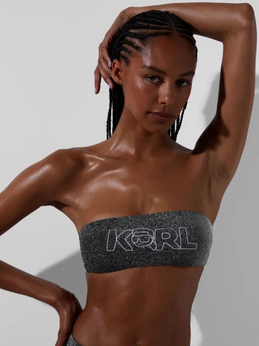 Karl Lagerfeld Biquini Bandeau De Lurex Kalr Lagerfeld | Bano