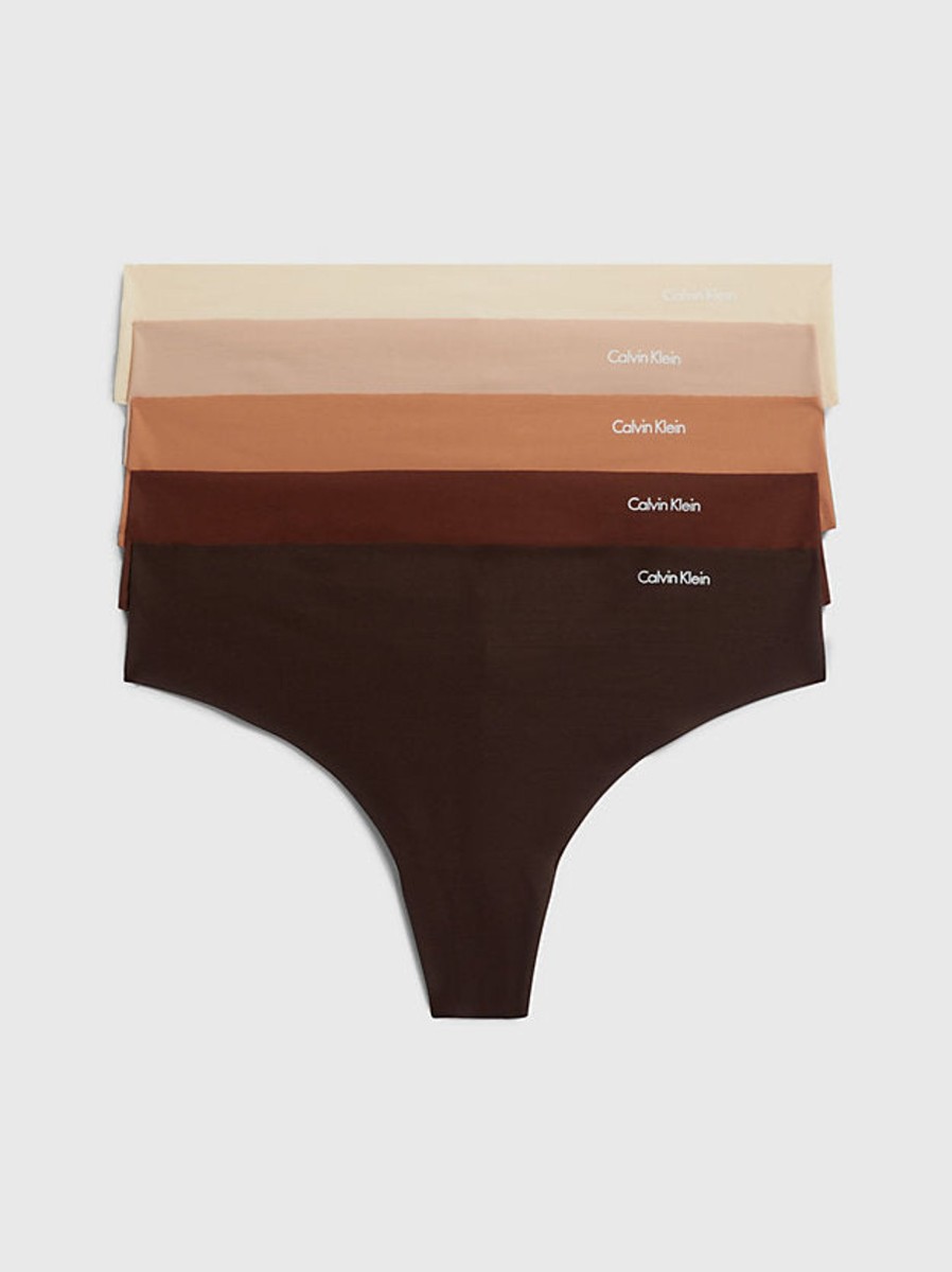 Calvin Klein Pack De 5 Tangas - Invisibles Calvin Klein | Ropa Interior Mujer